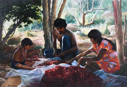 SEVERIANO BAUTISTA DURAN MEXICAN WORKERS PAINTING