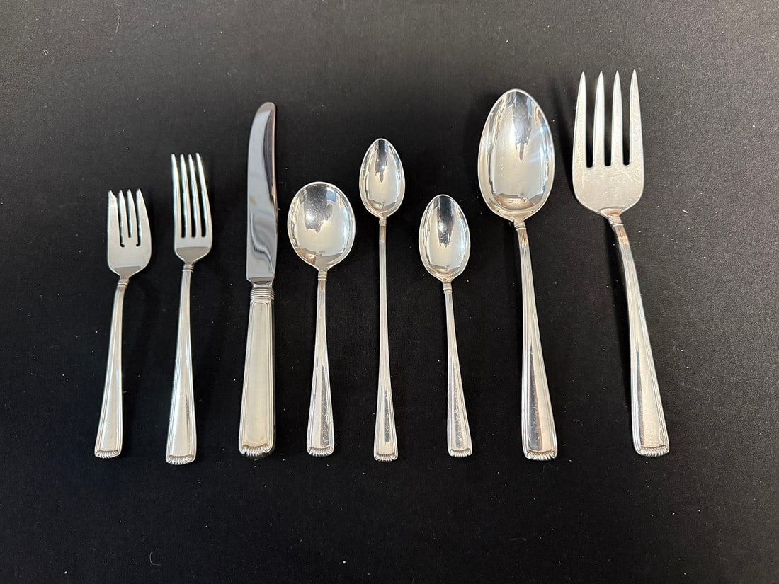 74 PC CARTIER MARIE LOUISE STERLING SERVICE FOR 12