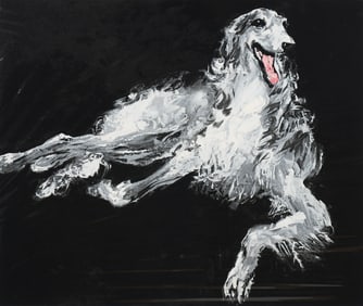 RARE LEROY NEIMAN BORZOI RUSSIAN WOLFHOUND SERIGRAPH