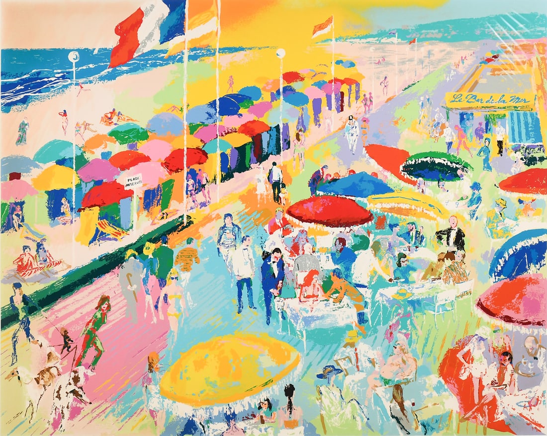 LARGE LEROY NEIMAN SERIGRAPH “LA PLAGE A DEAUVILLE" (1 of 5)
