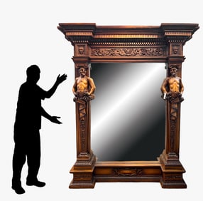 HORNER STYLE GENIE MOTIF PARLOR MIRROR