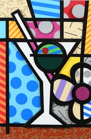ROMERO BRITTO “ZIFF MARTINI” 3-D SERIGRAPH