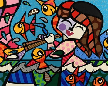 ROMERO BRITTO “NEPTUNE’S DAUGHTER” ARTIST PROOF SERIGRAPH
