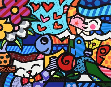 ROMERO BRITTO “SQUEAKI BRITTO’S WORLD” SERIGRAPH