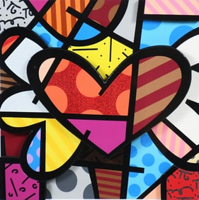 ROMERO BRITTO “FLYING HEART” 3-D GICLEE/SERIGRAPH
