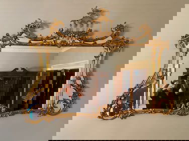 GOLD GILT PAGODA TOP PARLOR MIRROR