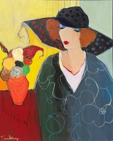 TARKAY ORIGINAL OIL PAINTING "LADY IN BLUE"