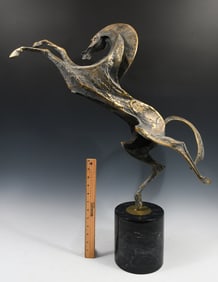 LARGE CURTIS JERE BRUTALIST REARING HORSE SCULPTURE