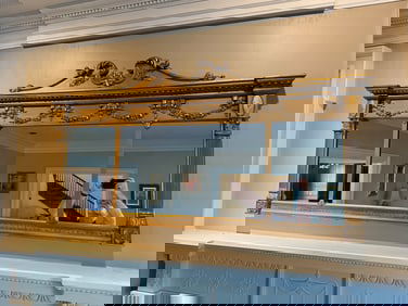 LARGE LOUIS XVI-STYLE GILTWOOD OVERMANTEL MIRROR