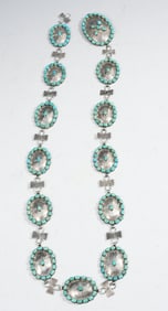 STERLING NAVAJO TURQUOISE CONCHO BELT