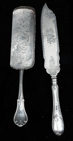 2 PC. AMERICAN COIN & STERLING SILVER FISH SET