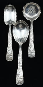 3 TIFFANY & CO. STERLING VINE PATTERN SERVING PCS