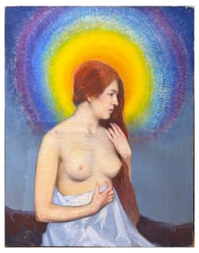 CARL NORDELL NUDE PORTRAIT PAINTING