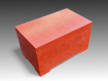 KALAMKARI INDIAN LACQUERED FIGURAL CHEST