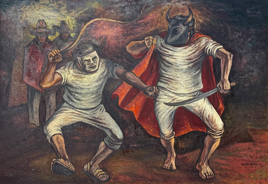 HECTOR AYALA MEXICAN RITUAL DANCE PAINTING (1 of 4)