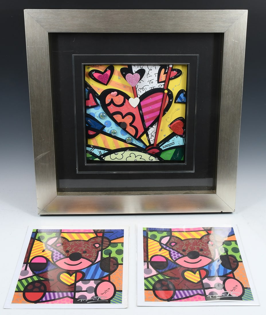 ROMERO BRITTO SERIGRAPH W/ 2 SMALLER PRINTS (1 of 5)