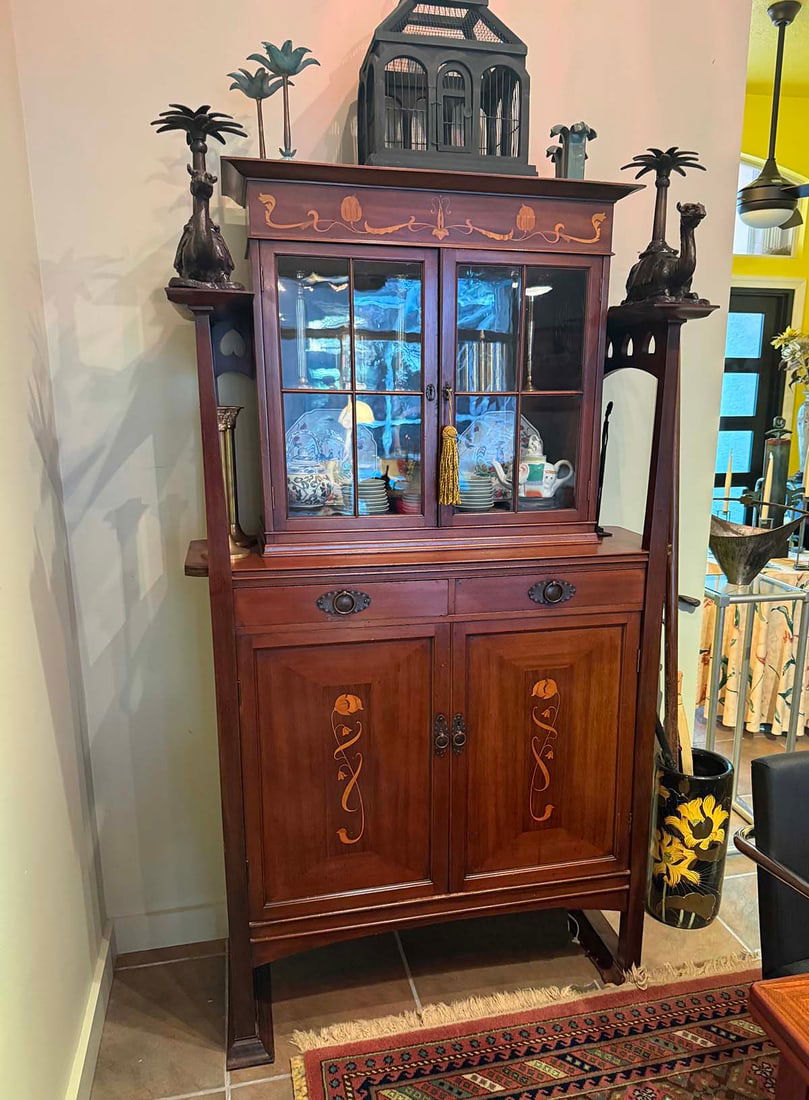 ART NOUVEAU INLAID CABINET (1 of 1)