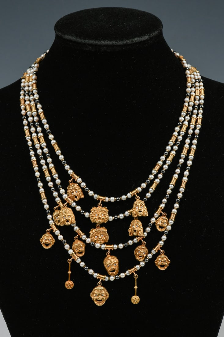 18K & 21K GOLD NECKLACE W/ PEARLS (1 of 4)