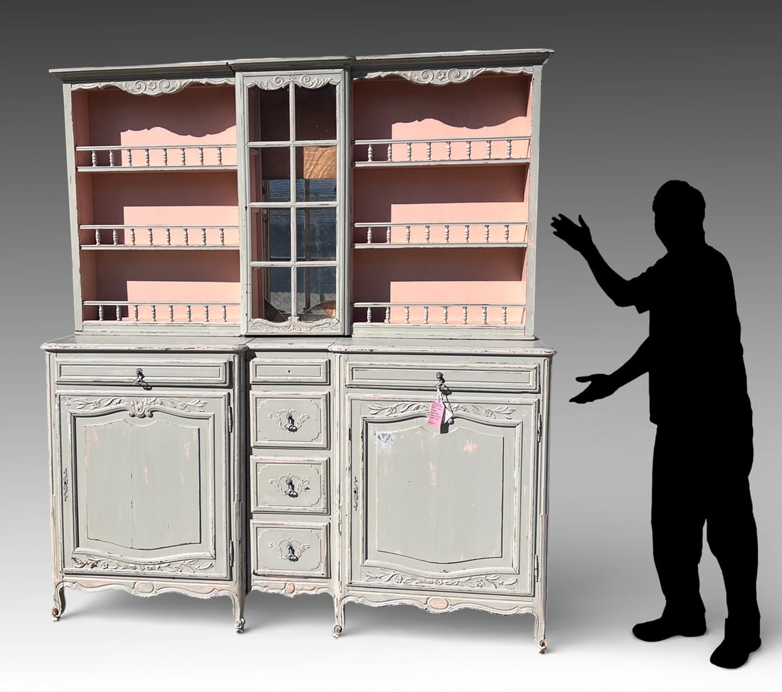 PAINTED 19TH-C. FRENCH BUFFET DEUX CORP CABINET (1 of 5)