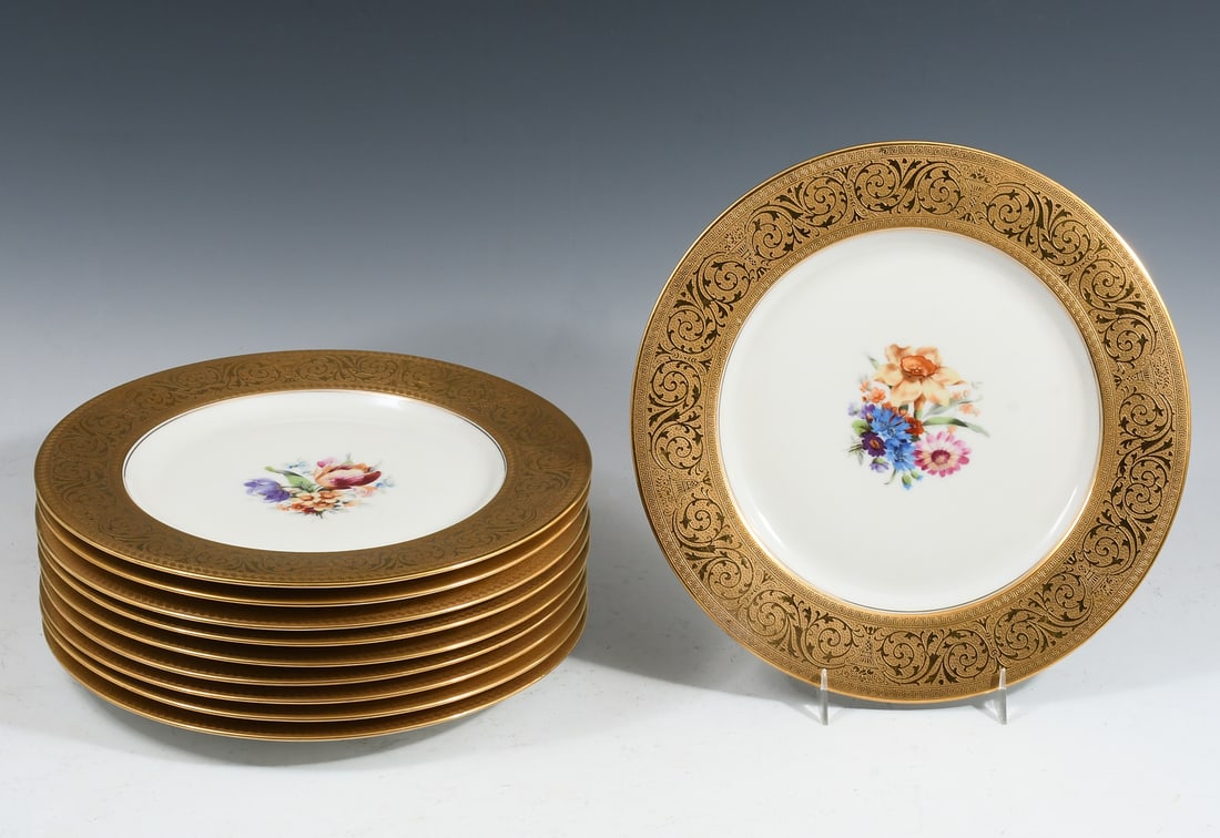 10 PC ROYAL BAVARIAN HUTSCHENREUTHER DINNER PLATES (1 of 4)