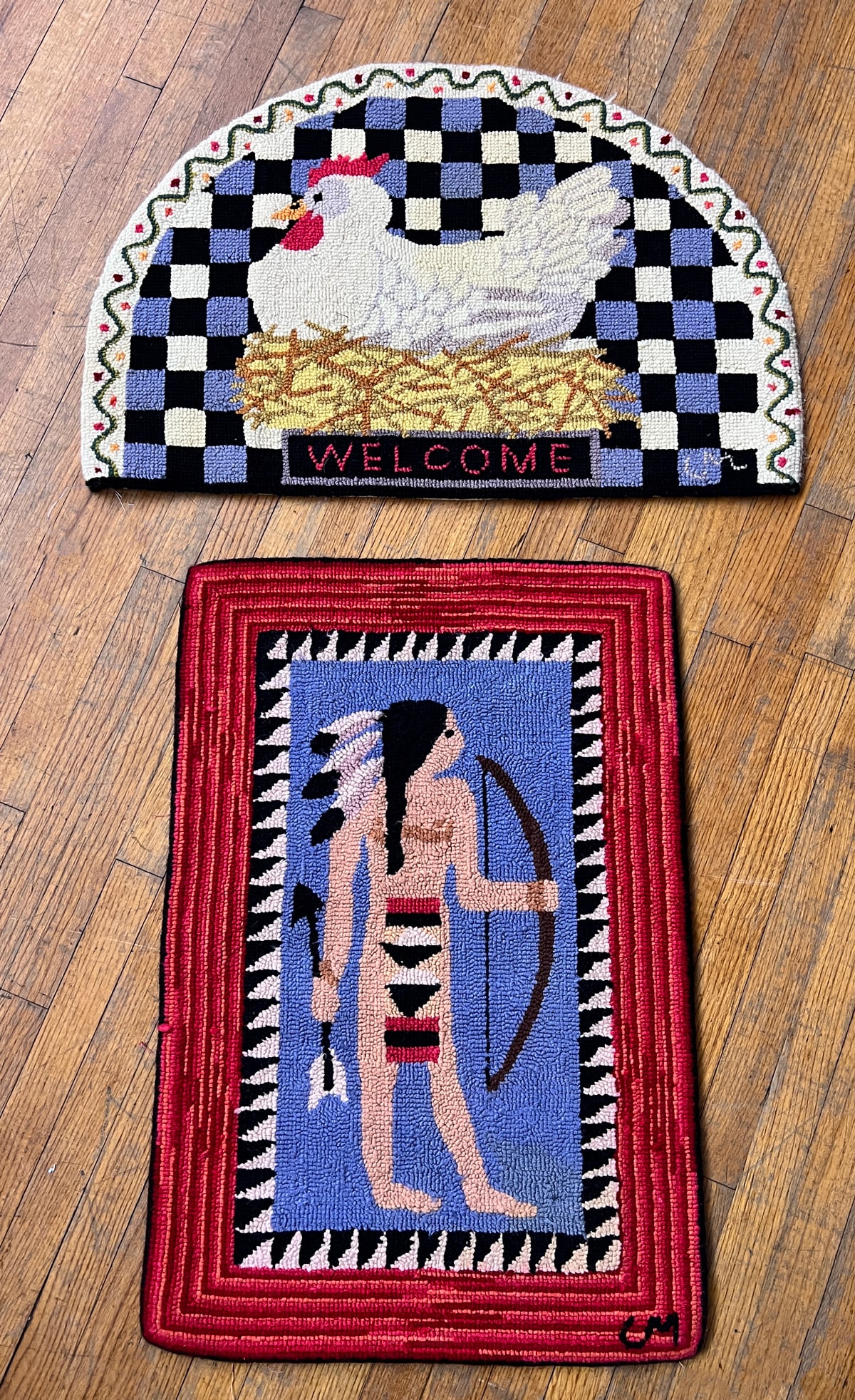 2 CLAIRE MURRAY WOOL HOOKED CARPETS (1 of 6)