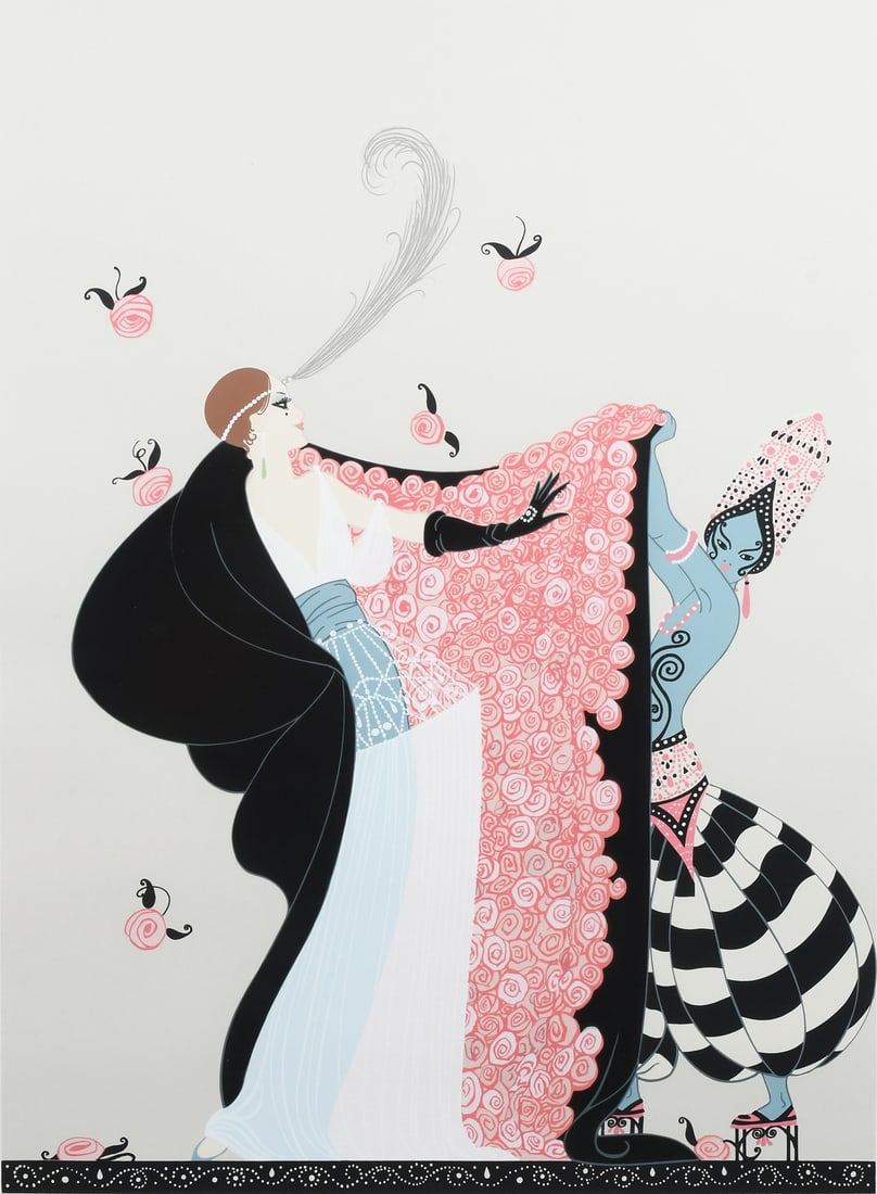 ERTE LITHOGRAPH "FLOWERED CAPE" (1 of 5)