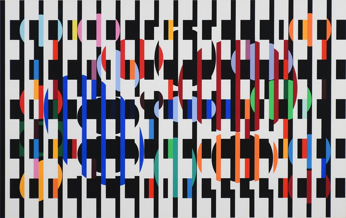 YAACOV AGAM ELLIPSES OP ART LITHOGRAPH (1 of 5)