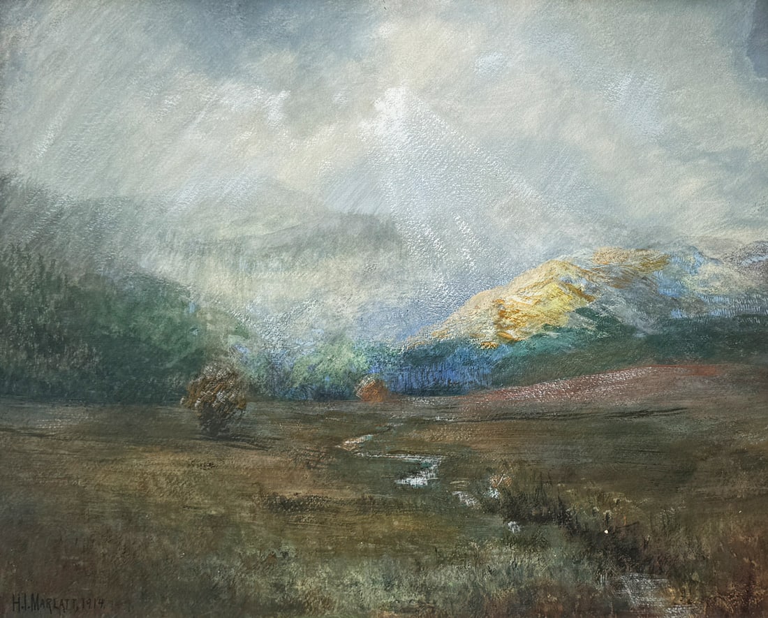 MARLATT MOUNTAIN HILLSIDE WATERCOLOR PAINTING (1 of 4)