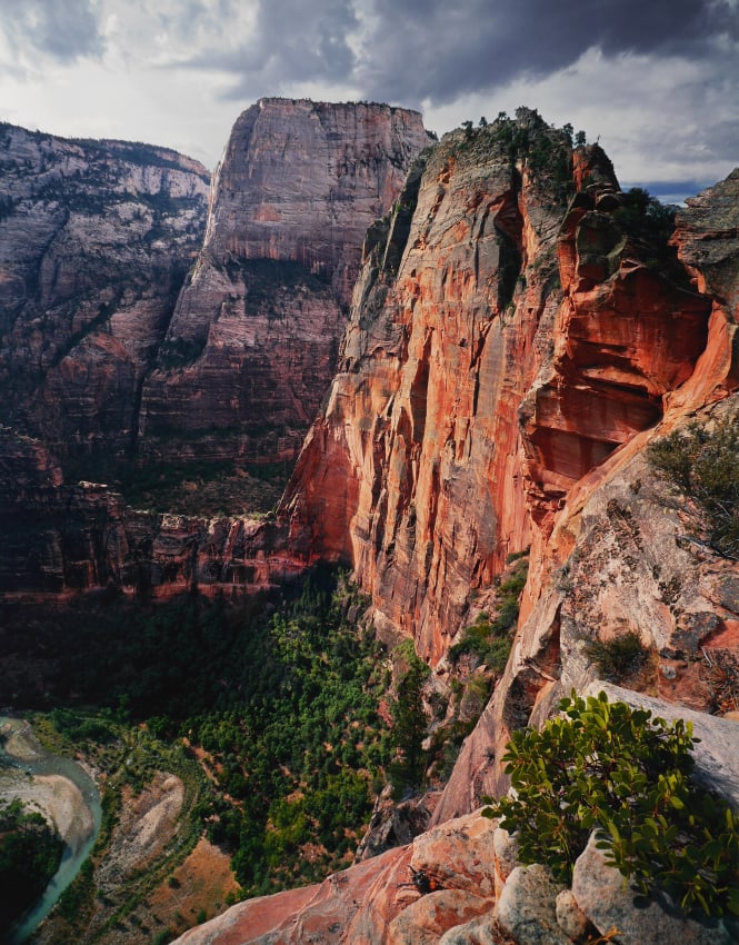 DAVID PETTIT ANGELS LANDING PHOTOGRAPH: PETTIT, David, (American, 20th Century): "Angel's Landing", Photographic Print, 38" x 29.75", pencil signed in margin lower right, numbered lower left 2/300 and dated 1994, custom wood frame, 53" x 42