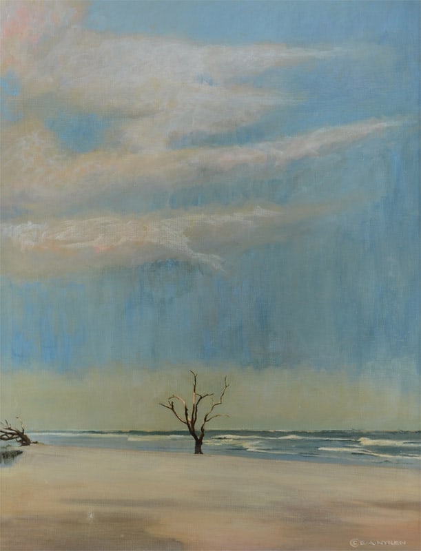 E.A. NYREN SURREAL BEACH SCENE PAINTING (1 of 4)