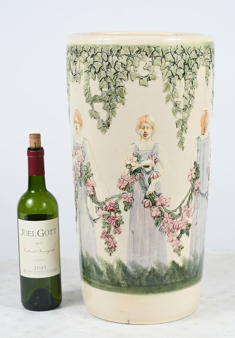 WELLER POTTERY "ZONA" UMBRELLA STAND (1 of 4)