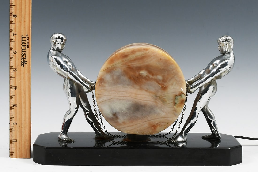 ART DECO MALE FIGURAL FRANK ART STYLE LAMP (1 of 3)