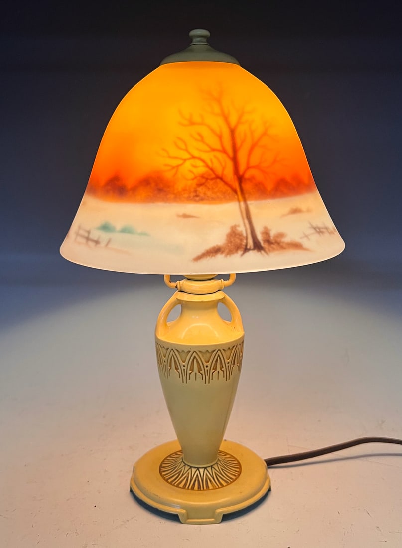 MOE BRIDGES REVERSE PAINTED BOUDOIR LAMP (1 of 4)