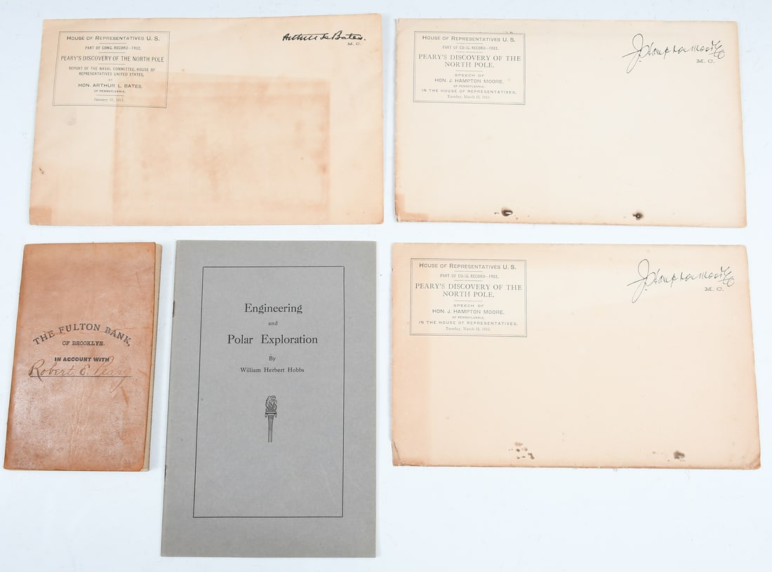 5 PC ADMIRAL ROBERT PEARY EXHIBITION RELATED ITEMS: 5 PC. ADMIRAL ROBERT PEARY EXHIBITION RELATED ITEMS: