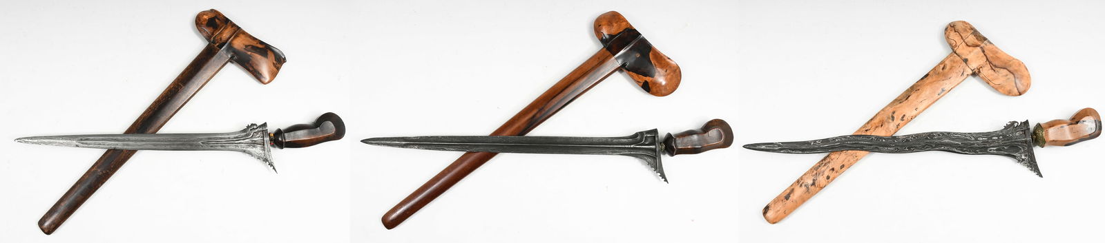 3PC. DAMASCUS BLADE KERIS KNIVES (1 of 20)