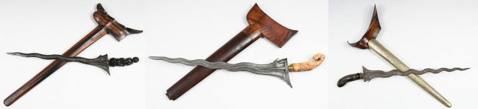 3PC. DAMASCUS BLADE KERIS KNIVES (1 of 20)