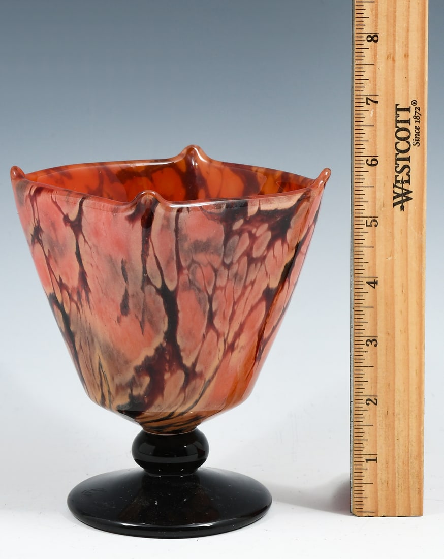 SIGNED SCHNIEDER ART GLASS VASE (1 of 4)