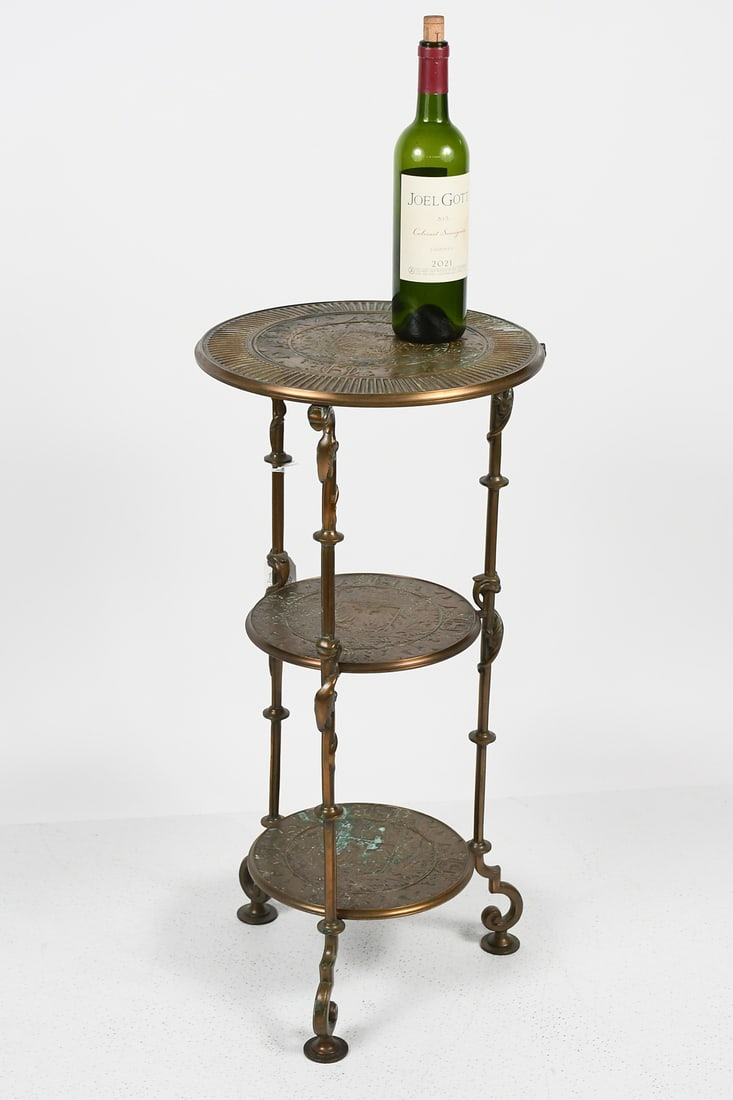 TIERED TIFFANY? BRONZE DOUBLE EAGLE PLANT STAND (1 of 5)