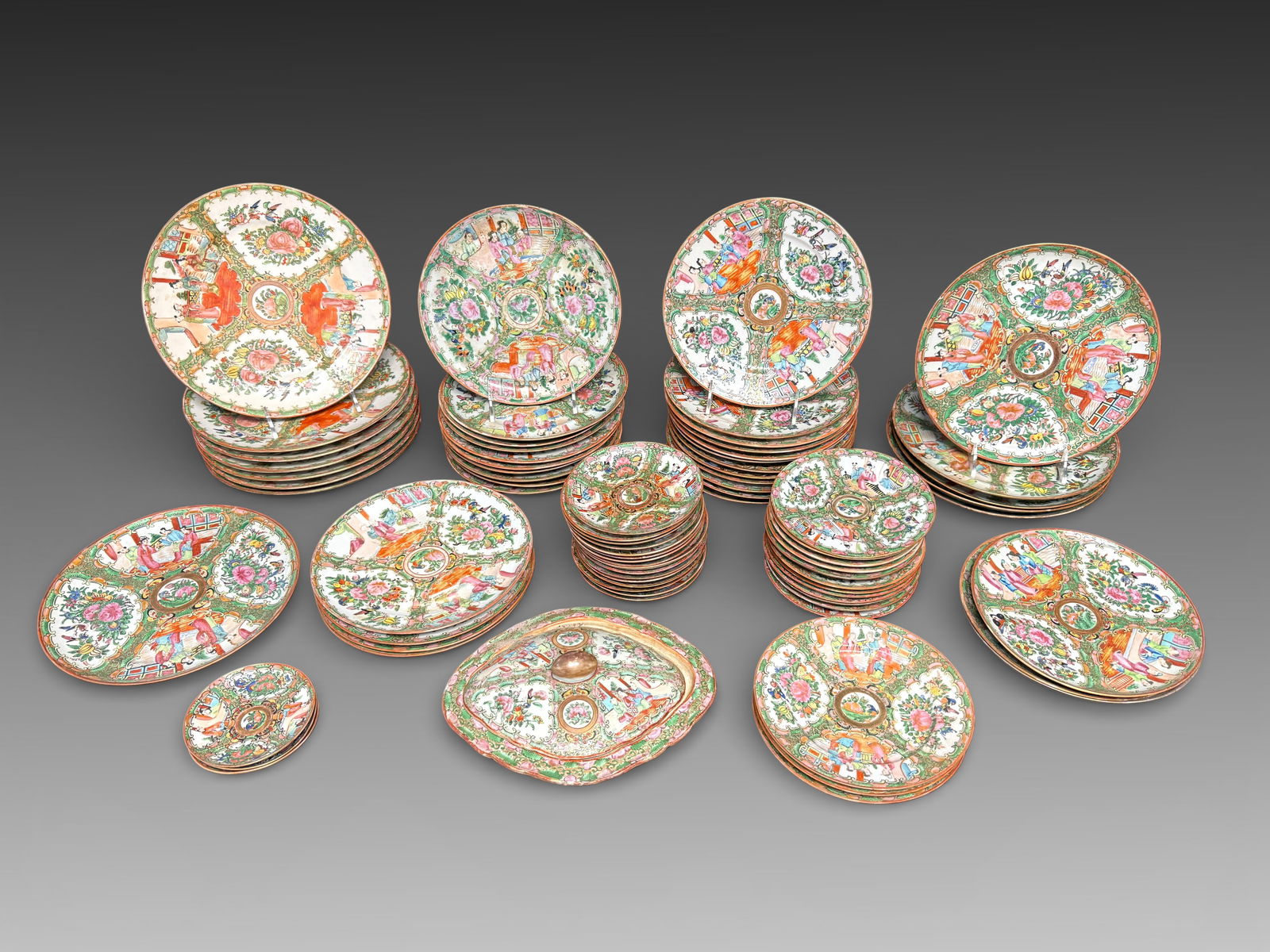 71 PC. ROSE MEDALLION PORCELAIN (1 of 3)