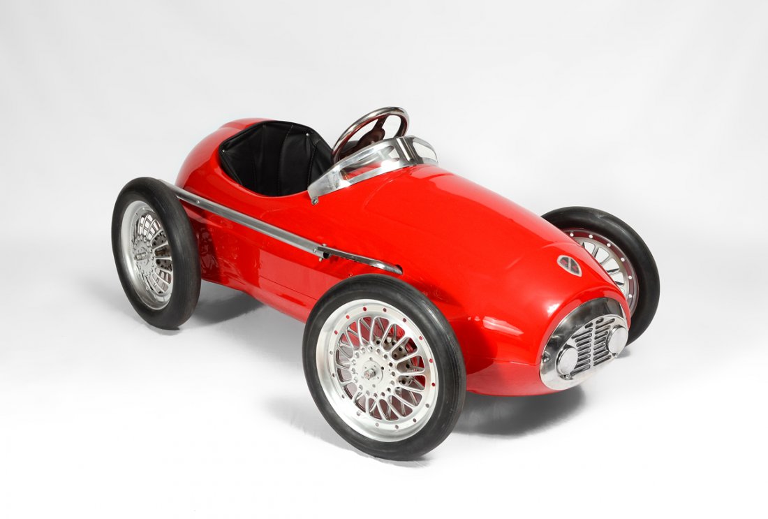 red retro pedal car