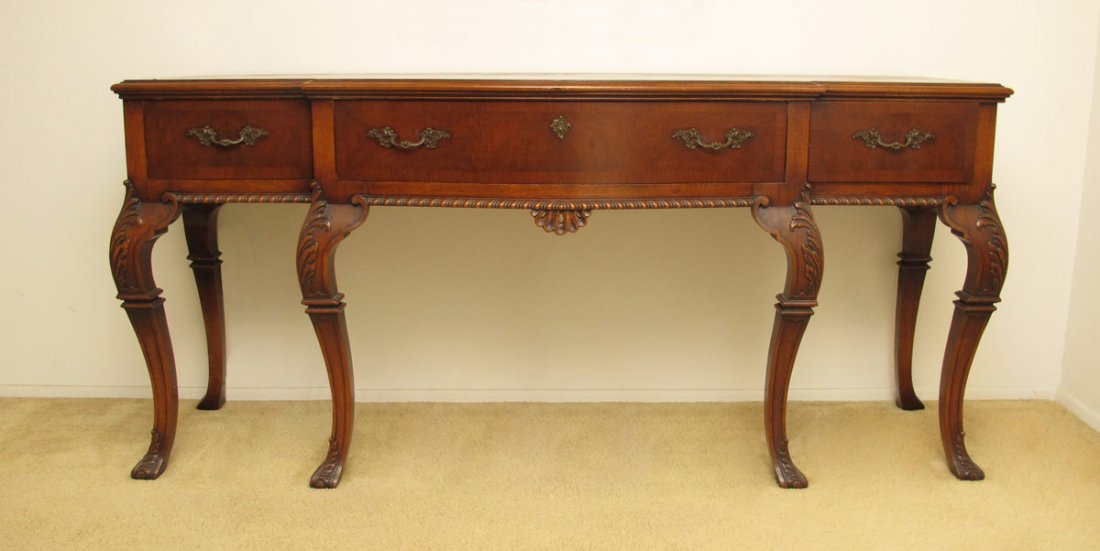 IRWIN FURNITURE CARVED MAHOGANY SIDEBOARD - 5