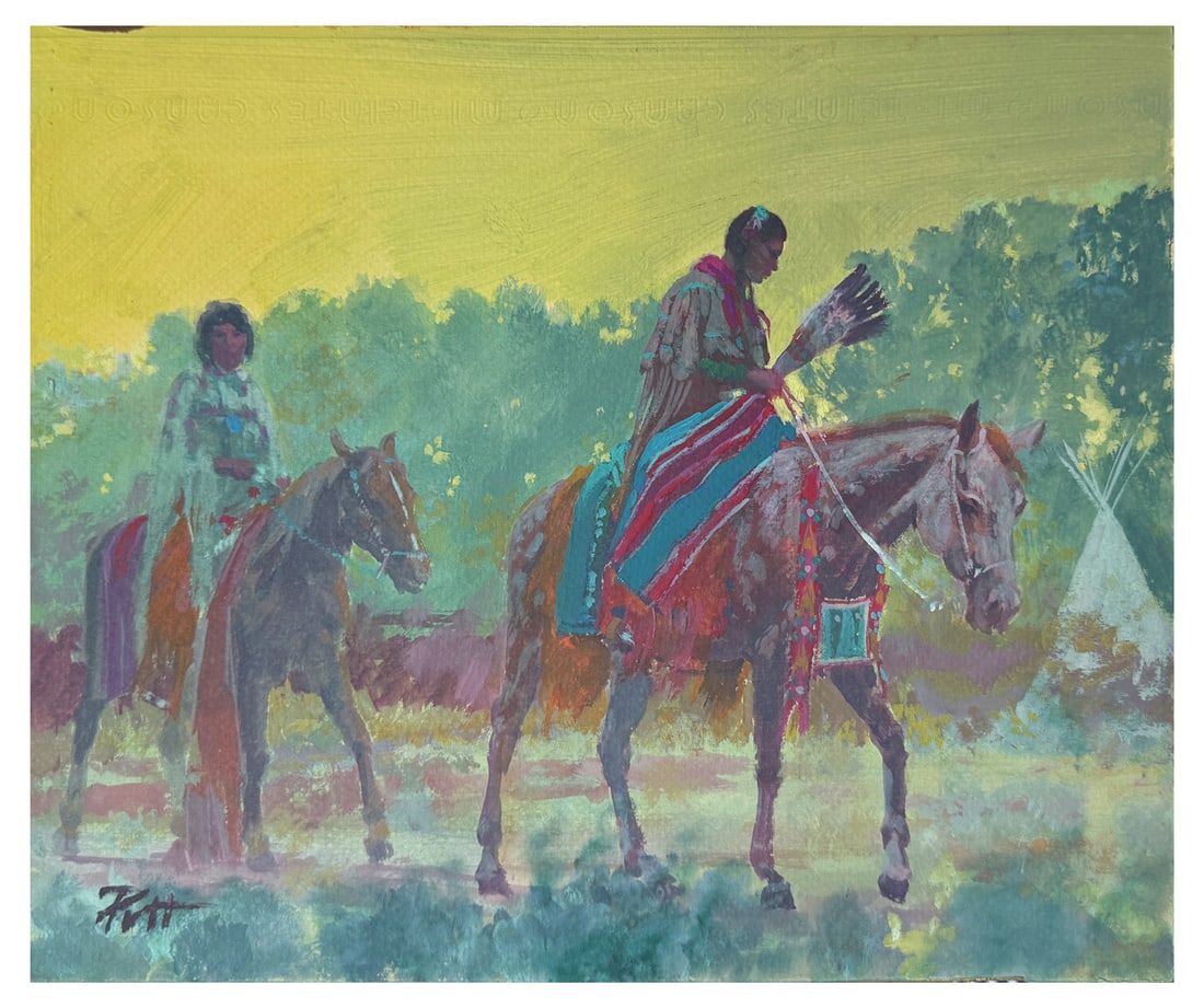 DONALD "PUTT" PUTMAN NATIVE AMERICAN PAINTING: PUTMAN, Donald "Putt", (American, 1926-2007): "Returning Home", Gouache, 10" x 12", signed lower left, titled verso, unframed.