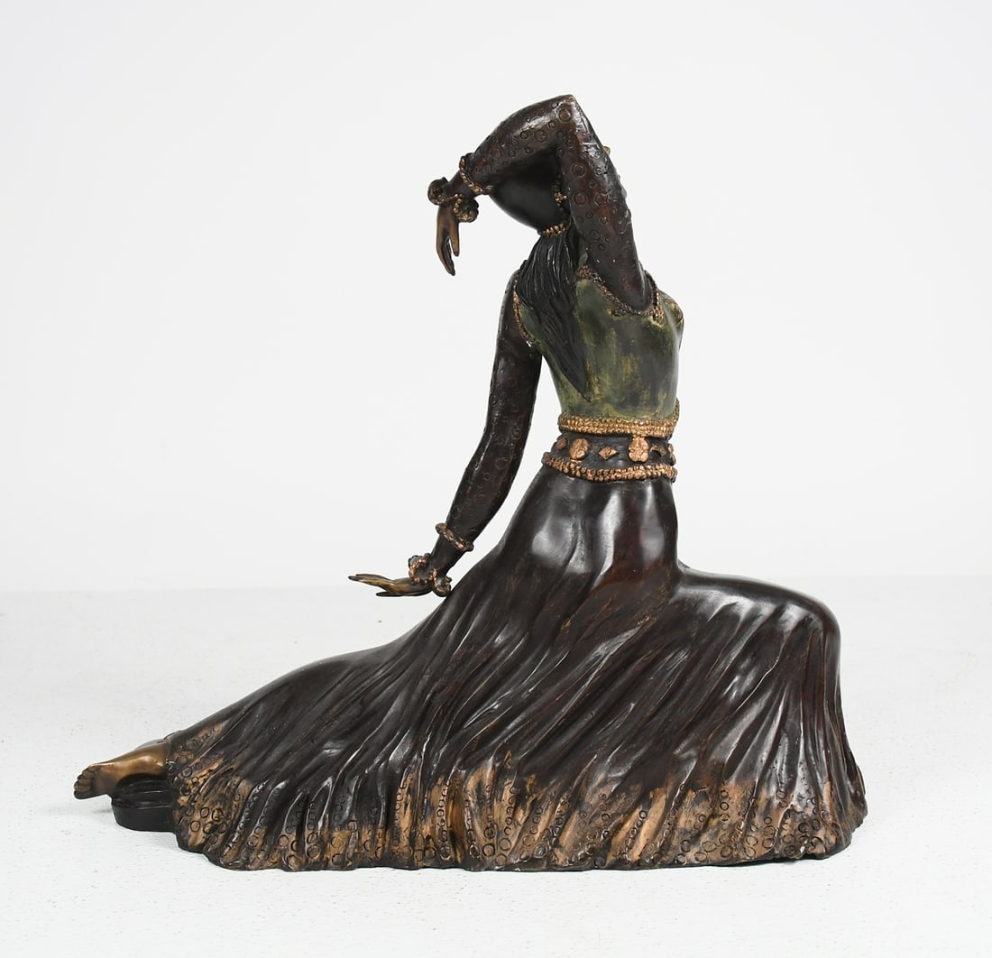 LARGE ART DECO STYLE DANCER BRONZE AFTER CHIPARUS - 3