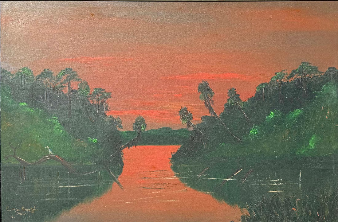CURTIS ARNETT FLORIDA HIGHWAYMEN SUNSET PAINTING (1 of 4)
