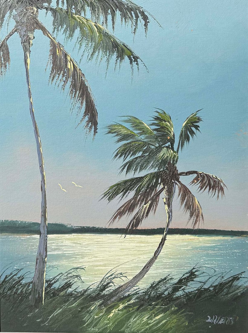 LIVINGSTON ROBERTS FLORIDA HIGHWAYMEN PALMS PAINTING (1 of 4)