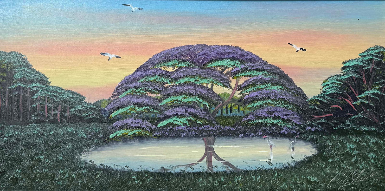 AL BLACK FLORIDA HIGHWAYMEN JACARANDA PAINTING (1 of 4)