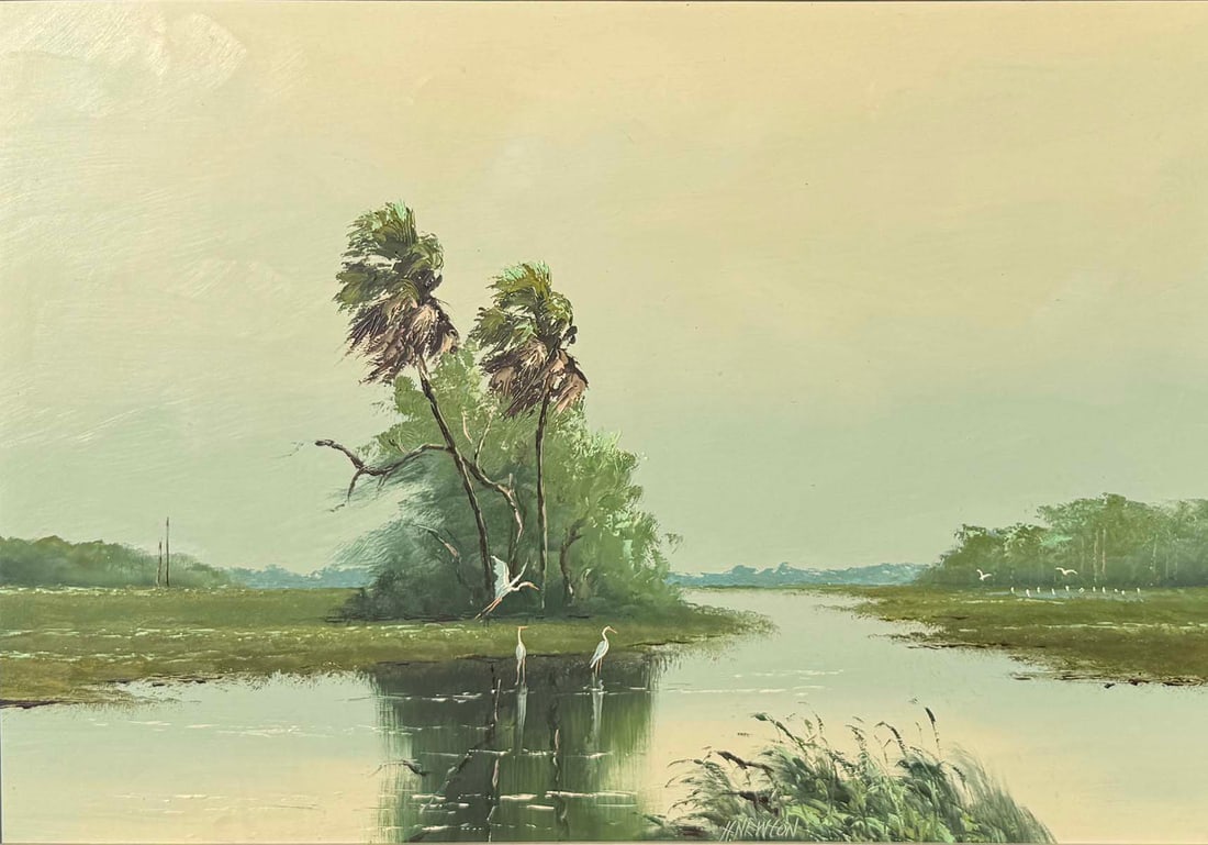 HAROLD NEWTON FLORIDA HIGHWAYMEN EVERGLADES PAINTING (1 of 4)