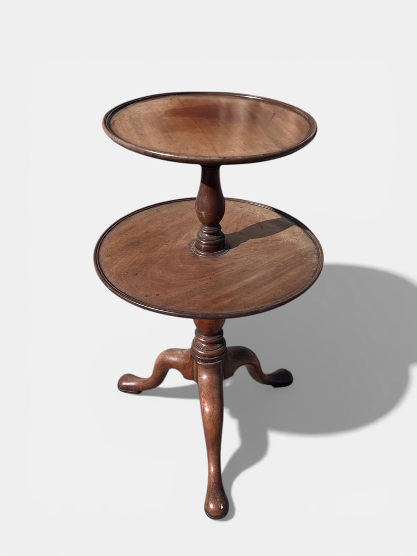 QUEEN ANNE TWO TIERED DUMBWAITER: QUEEN ANNE TWO TIERED DUMBWAITER: