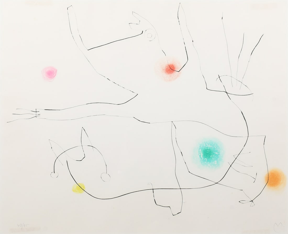 JOAN MIRO ABSTRACT COLOR ETCHING WITH AQUATINT (1 of 5)