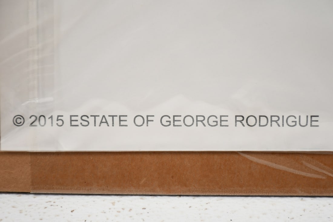 LARGE GEORGE RODRIGUE BLUE DOG OFFSET LITHOGRAPH - 4